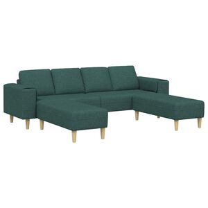 vidaXL Canapea pentru living 3 pcs Verde &icirc;nchis Poliester
