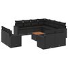 vidaXL Set canapele de grădină, 12 piese, cu perne, negru, poliratan