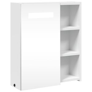 vidaXL Dulap cu oglindă de baie cu lumină LED, alb, 45x13x52 cm