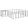 vidaXL Padoc pentru c&acirc;ini, negru, 12,1 m&sup2;, oțel