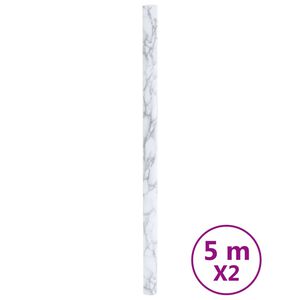 vidaXL Autocolante mobilă autoadezive marmură, alb, 90x500 cm, PVC