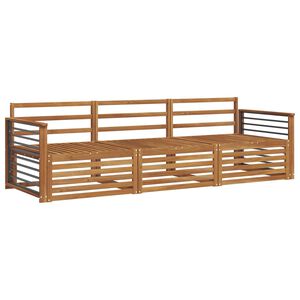 vidaXL Set de canapele de exterior 3 pcs natural Lemn Solid de Acacia