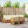 vidaXL Set canapea sectională cu pernă 7 pcs Natural și Crem