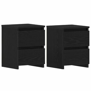 vidaXL Dulap de noapte cu sertar 2 pcs Stejar negru 30 x 30 x 40 cm