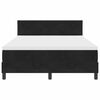 vidaXL Pat cu arcuri cu saltea cu headboard Negru 140 x 200 cm Catifea