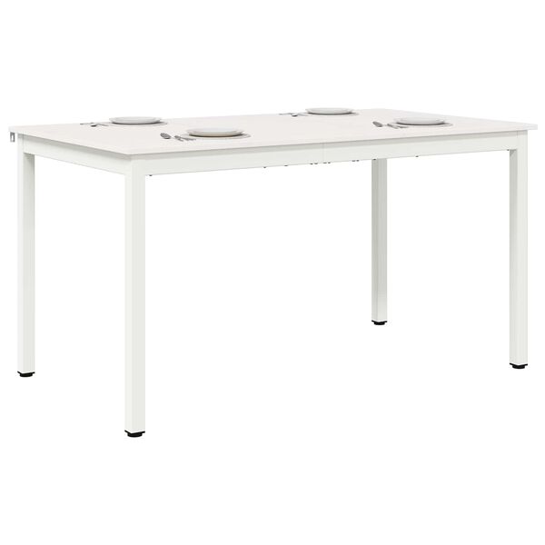 vidaXL Masă de dining Alb 140 x 80 x 75 cm Lemn de pin masiv