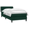vidaXL Pat box spring cu saltea, verde &icirc;nchis, 80x220 cm, catifea