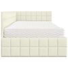 vidaXL Cadru de pat colțar cu saltea cu headboard 2 pcs Crem Catifea