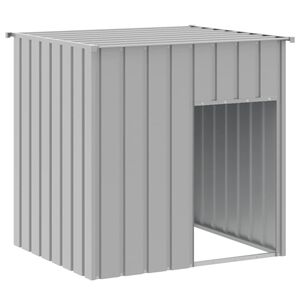 vidaXL Cușcă pentru c&acirc;ini cu acoperiș gri deschis 110x103x109 cm oțel galvanizat
