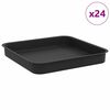 vidaXL Tavă Pătrată pentru Flori 24 buc. Negru 15 x 15 x 2 cm Plastic