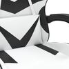 vidaXL Scaun de gaming pivotant, alb și negru, piele ecologică
