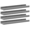 vidaXL Rafturi de perete, 4 buc., gri, 40x9x3 cm