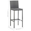 vidaXL Set mobilier bar de exterior cu perne, 7 piese, gri, poliratan