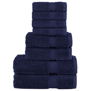 vidaXL Set de prosoape premium SOLUND, 8 piese, bleumarin, 600 g/m&sup2;