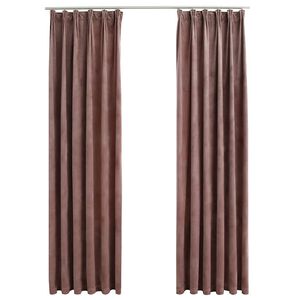 vidaXL Draperii opace 2 buc. roz antichizat 140x245 cm catifea c&acirc;rlige