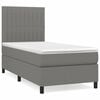 vidaXL Pat box spring cu saltea, gri &icirc;nchis, 80x200 cm, textil