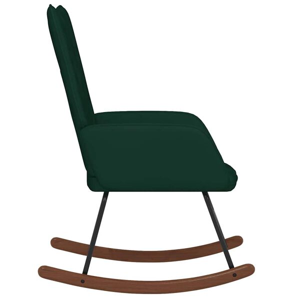 vidaXL Scaun balansoar, verde închis, catifea