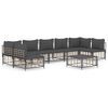 vidaXL Set mobilier de grădină cu perne, 8 piese, antracit, poliratan