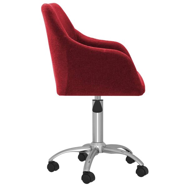 vidaXL Scaune de bucătărie pivotante, 2 buc., roșu vin, textil