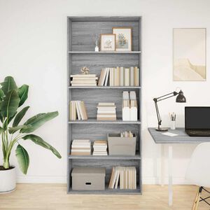 vidaXL Bibliotecă, gri sonoma, 80x30x189 cm, lemn prelucrat