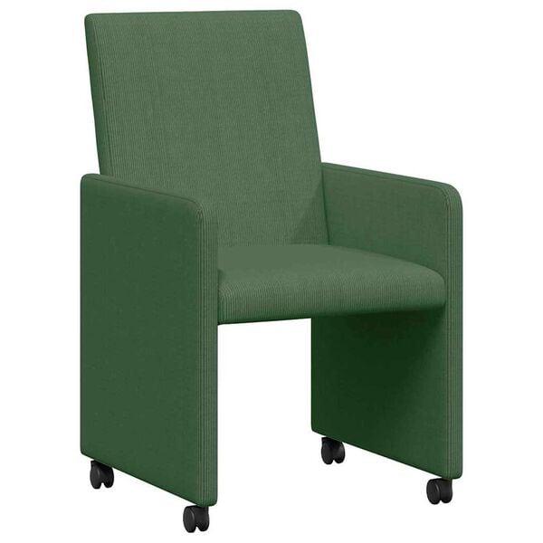 vidaXL Scaune de dining cu roți 2 pcs Gri verde 57 x 66 x 94 cm