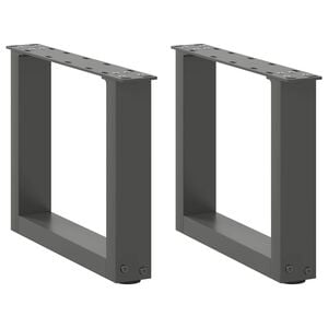 vidaXL Picioare pentru măsuță de cafea &icirc;n formă de U, 2 buc., antracit, 30x(30-31) cm, oțel
