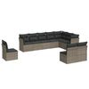 vidaXL Set mobilier de grădină cu perne, 10 piese, gri, poliratan