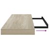 vidaXL Rafturi de perete suspendate 2 buc., stejar, 80x23,5x3,8 cm MDF