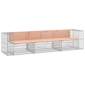 vidaXL Bancă de grădină tip gabion 287x71x65,5 cm, lemn masiv Douglas