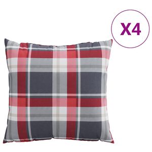 vidaXL Perne canapea 4 buc. model carouri roșii 50x50 cm, material textil