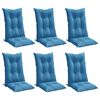 vidaXL Perne scaun spătar &icirc;nalt 6buc melanj albastru 120x50x7cm textil