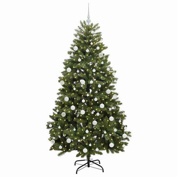 vidaXL Brad de Crăciun artificial cu 300 LED Verde 180 cm PVC și Metal