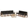 vidaXL Set de canapele de exterior 9 buc. Natural și Negru
