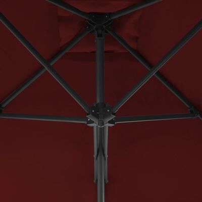 vidaXL Umbrelă de exterior cu stâlp din oțel, bordo, 300x230 cm