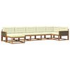 vidaXL Set de canapele de exterior cu pernă 7 pcs Natural și Crem