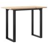 vidaXL Masă bucătărie, cadru O, 100x50x75,5 cm lemn masiv pin și Oţel