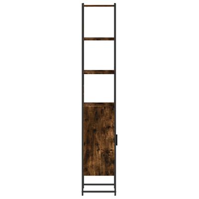 vidaXL Dulap de baie, stejar afumat, 33x33x185,5 cm, lemn prelucrat