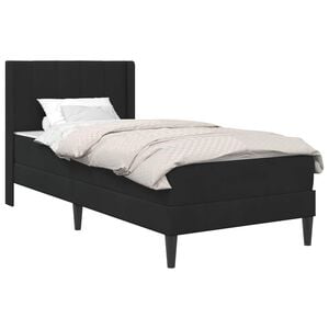 vidaXL Cadru de pat cu saltea cu headboard Negru 90 x 190 cm Catifea