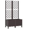 vidaXL Vază de gradină cu spalier și roți Maro 80 x 40 x 146 cm PP