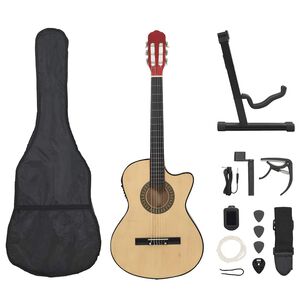 vidaXL Set chitară acustică occidentală 12 piese 6 corzi cu egalizator