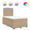 vidaXL Pat box spring cu saltea, cappuccino, 120x200cm piele ecologică