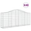 vidaXL Coșuri gabion arcuite 40 buc, 200x30x80/100 cm, fier galvanizat