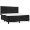 vidaXL Pat box spring cu saltea, negru, 160x200 cm, catifea