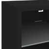 vidaXL Comode TV de perete cu lumini LED, 2 buc., negru, 30x28,5x30 cm