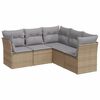 vidaXL Set canapele de grădină cu perne, 5 piese, bej, poliratan