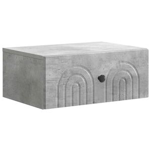 vidaXL Dulap de noapte suspendat cu sertar Gri Beton 49 x 34,5 x 20 cm