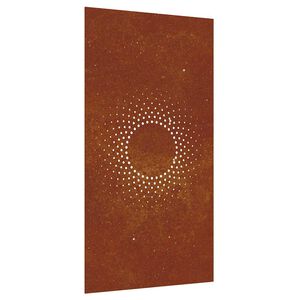 vidaXL Decor perete de grădină 105x55 cm design soare oțel Corten