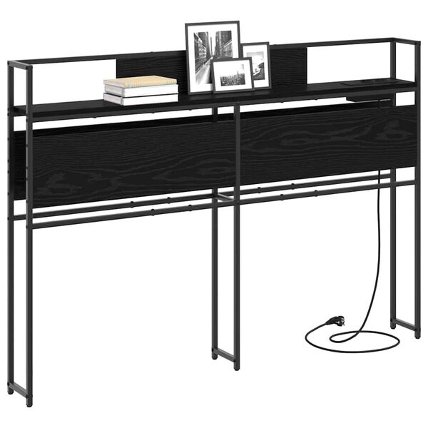 vidaXL Tăblie de depozitare cu raft Stejar negru 120 cm Lemn compozit