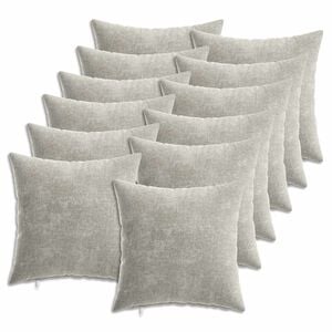 vidaXL Husă pentru pernă 12 buc. HEERLEN Gri deschis 40 x 40 cm