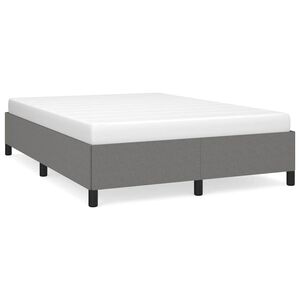 vidaXL Cadru de pat fără saltea, gri &icirc;nchis, 140x190 cm, textil